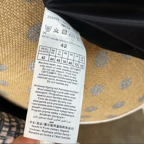 Gerry Weber Zip Crew Neck Plaid Square Pattern Full Zip Casual Dress Jacket - Picture 10 of 12